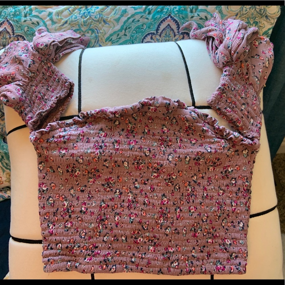 Tube top with attached sleeves